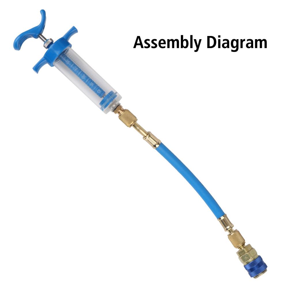 Заправочный шланг 1/4" SAE адаптер комплект для зарядки охлаждающей жидкости кондиционера инжектор хладагента автомобильный кондиционер быстроразъемное соединение 30 мл 1 унция