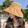 2025 Новое поступление K-стиль Мода На все случаи жизни Солнцезащитная шляпа Женская Защита от УФ лучей Маска для лица Солнцезащитная шляпа Шляпа-ведро с большими полями