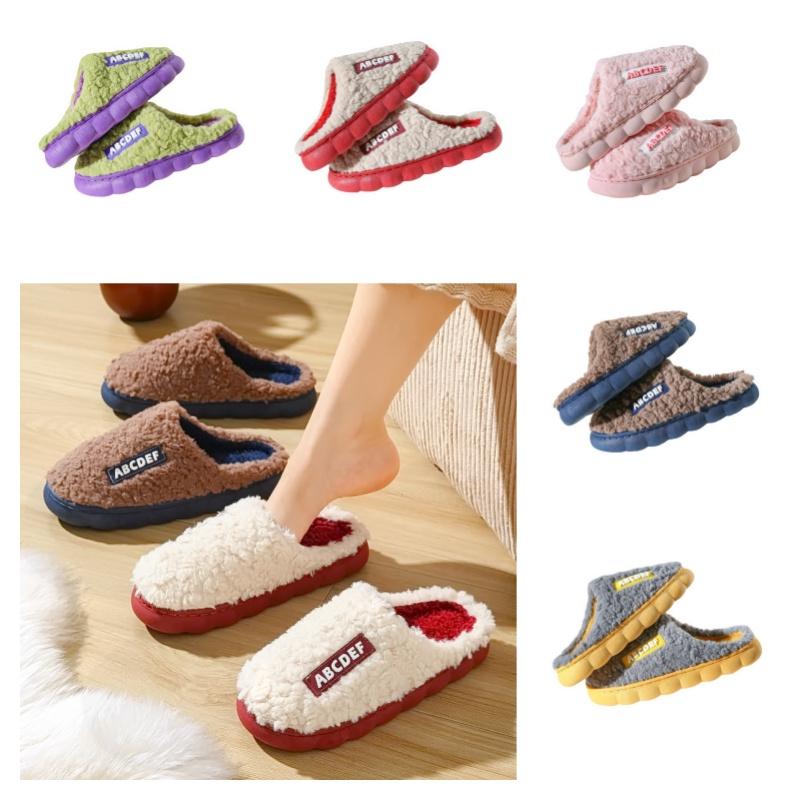 Thickened Warm Cotton Slippers Unisex Indoor Home Slippers For Winter