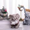 Украшение в виде слона, миниатюрная статуэтка из смолы для домашнего офиса, садового декора, сидящая фигурка слона, подарок для любителей слонов
