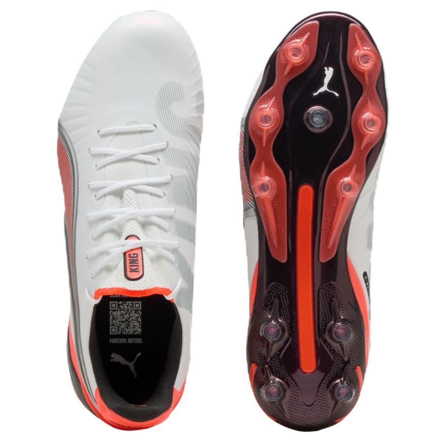 Puma King Ultimate FG AG Untamed Pack Унисекс Кроссовки Белый Серебристый Светящийся-красный 108821-01