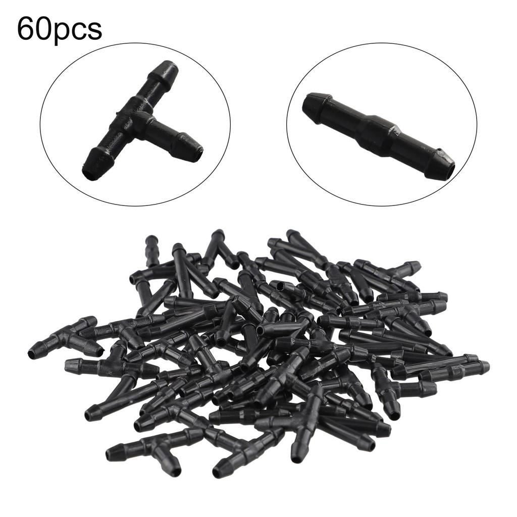 Windscreen Connector Hose 60pcs Adapter Black Fittings