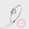Creative and Simple Authentic S925 Sterling Silver Heart-shaped Cross-wound Jewelry High-end Ring for Women