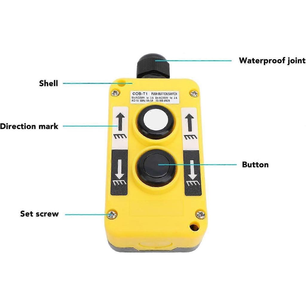 2025 Latest Model Electric Hoist Crane Pushbutton Switch AC250V 5A 500V 2A IP68
