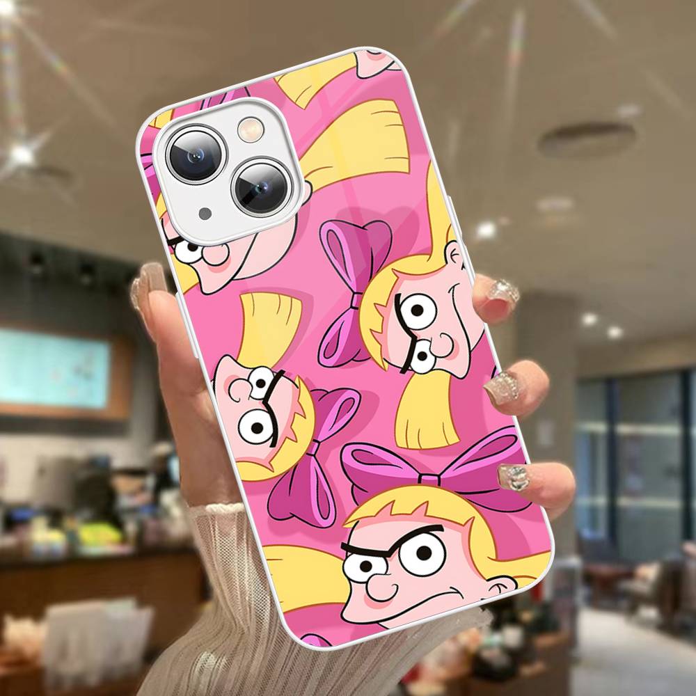 Hey A_Arnolds Cartoon For IPhone 14 13 12 Mini 11 Pro XS Max X XR 14 Plus Tempered Glass Cover