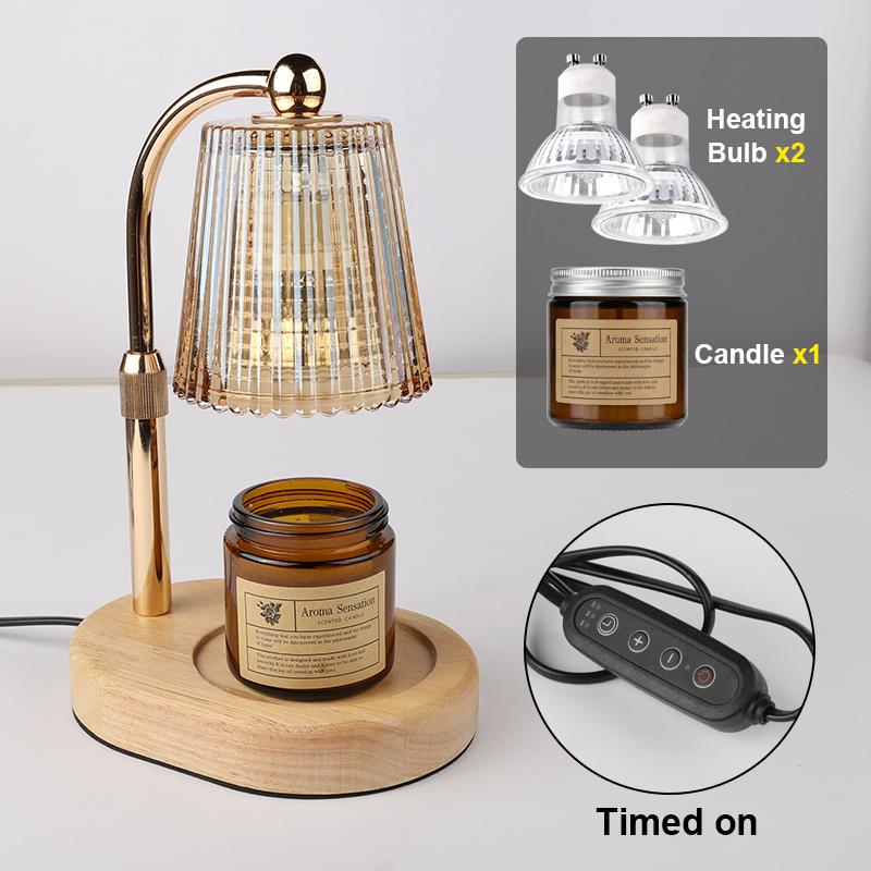 50W Aromatherapy Candle Heating Lamp Timer switch Dimmable Candle lamp Cafe Romantic Atmosphere Desktop Decor 220V Ambient Light