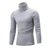 Casual Men Winter Solid Color Turtle Neck Long Sleeve Twist Knitted Slim Sweater