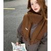 Solid color high-end sense containing wool scarf women's winter retro versatile atmosphere quality warm couple scarf manufacturer wholesale