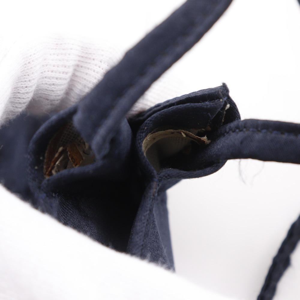 Chanel Жемчужный логотип Сумка через плечо A17840 кошелек черный Сатин Женский Б/У