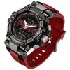 Мужские цифровые аналоговые водонепроницаемые военные спортивные часы с двойным временем и светодиодной подсветкой