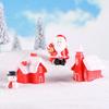 4pcs Christmas House Santa Claus Sled Tree Snowman Figurine Doll House Home Decor Miniature Garden Decoration Accessories