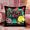 Smiling Friends cute Cushion Cover Premium Comfort Reversible Pillow Cove Two in One Design for Any Room  Car Interior