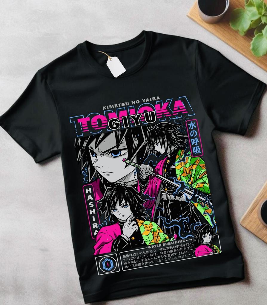Футболка Гию Томиока Клинок Рассекающий Демонов Kimetsu No Yaiba Аниме продать Футболка подарок 2025