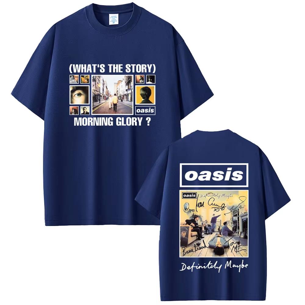 British Rock Band OOasis Definitely Maybe TShirts Men Women Clothing Cotton Casual Vintage Short Sleeve T Shirts Streetwear