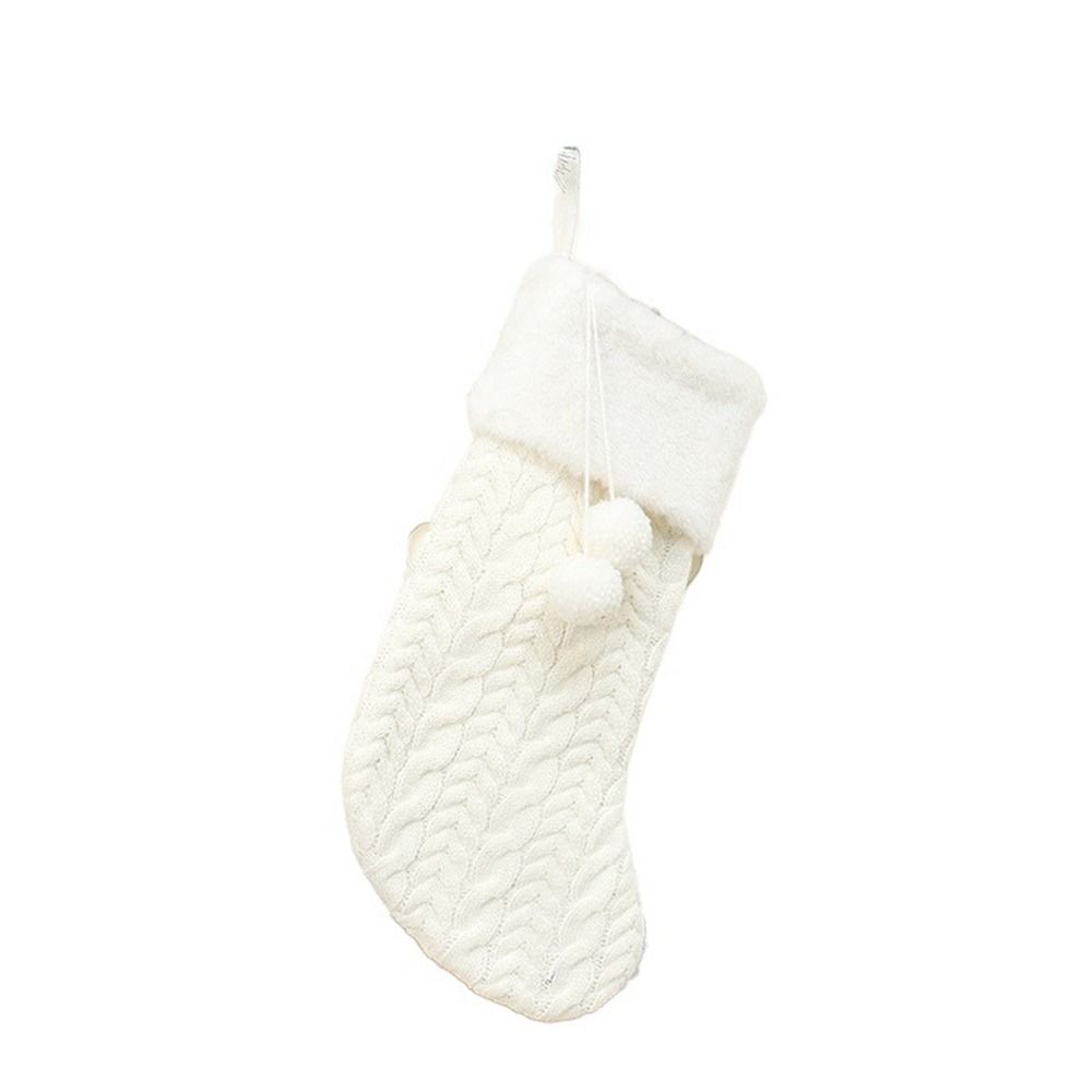 Красный/зеленый/белый рождественский вязаный чулок большой емкости подвеска на елку Новый год