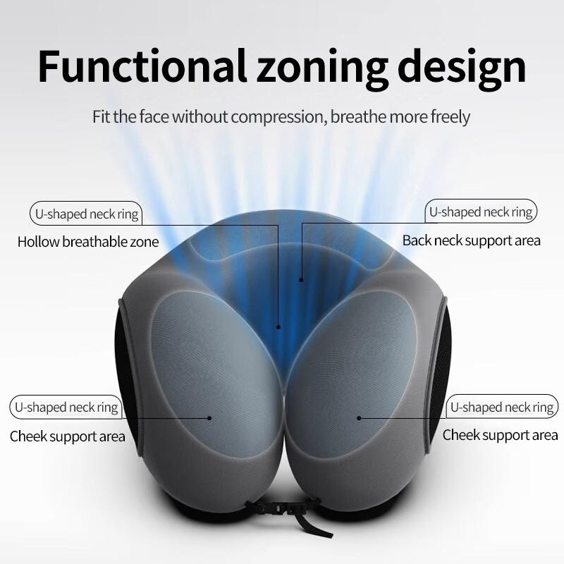 Multifunction U-Shaped Sponge Core Neck Pillow Slow Rebound Soft Travel Pillow For Sleeping Cervical Health Massage Nap Pillows