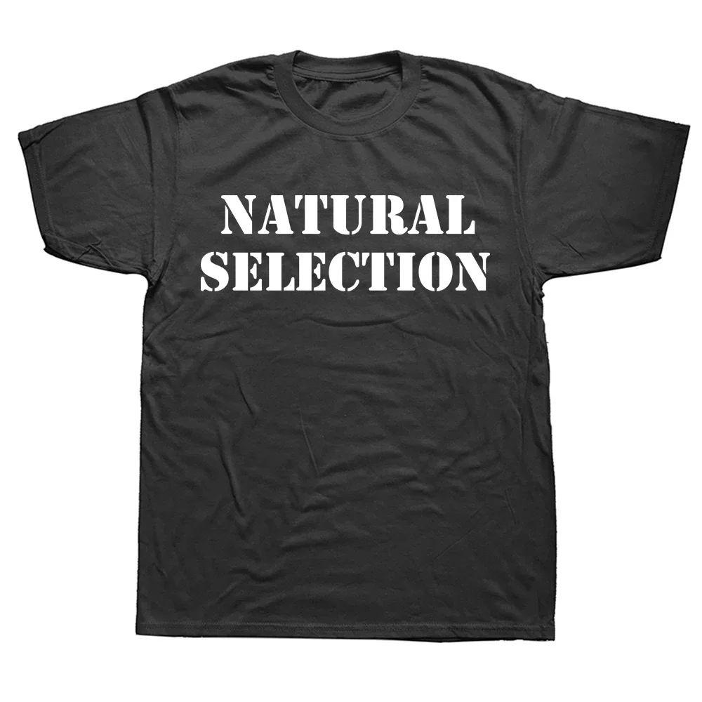 Y2K T-Shirt Natural Selection Text Printing T-shirts Evolution Graphic T Shirts Fashion Casual Streetwear Harajuku Style Tops