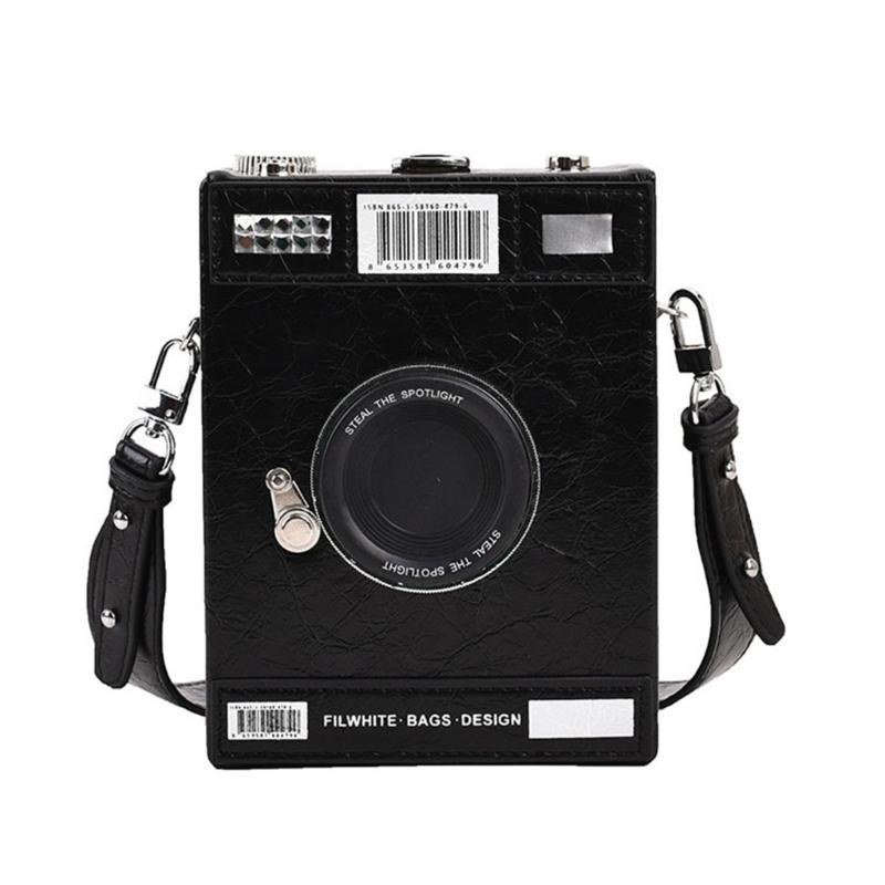 Camera Box Shaped Shoulder Tote Bag Top Handle Purse Crossbody Handbag for Women Girls