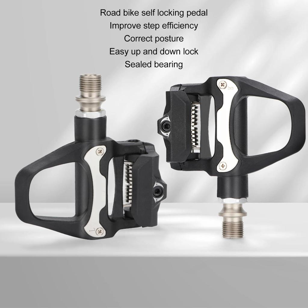 Dilwe Road Bike Pedals, Chromoly Axle, Adjustable Tension, Self-Locking, with SPD System