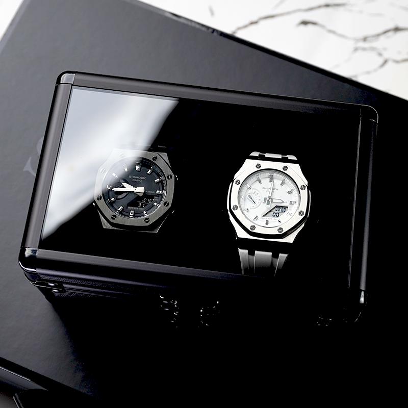 Casio Унисекс Жидкокристаллические, Аналогово-цифровые Двойной дисплей Серия 48,5 мм Черные часы GA-2100-1A1(Watch8--)