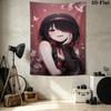 Kurumi Wall Tapestry Aesthetic Wall Hanging Printed Fabric Blanket Decorative Tapestries For Bedroom Living Room Home Decor