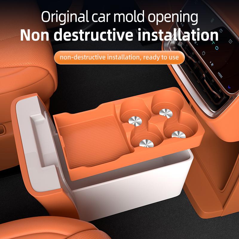 For AITO M8 5/6Seat 2025 2026 Center Armrest Second Row Fridge Storage Hidden Box Silicone Protective Mats Cup Holder Organizer D1