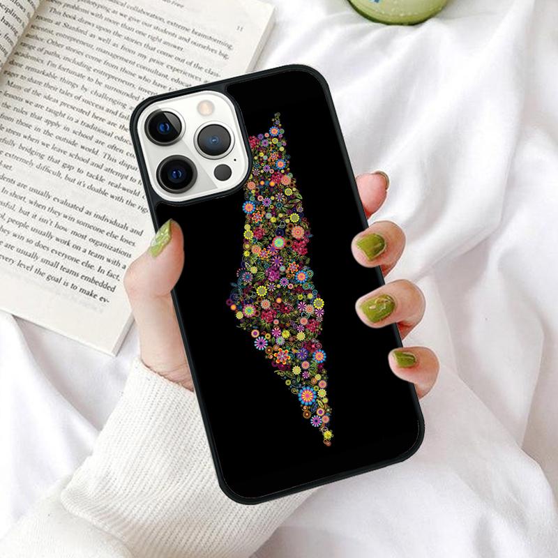 Вышитый чехол с картой Палестины для iPhone 17 Air 15 14 Plus 12 13 11 Pro Max