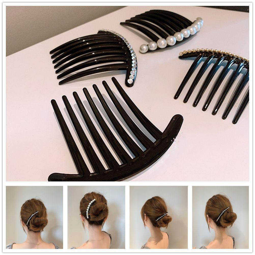 Elegent Teeth Hair Clip Hair Fold Wrap Pearl Hair Combs Sequins Hair Bun Maker Headpieces Hairpins