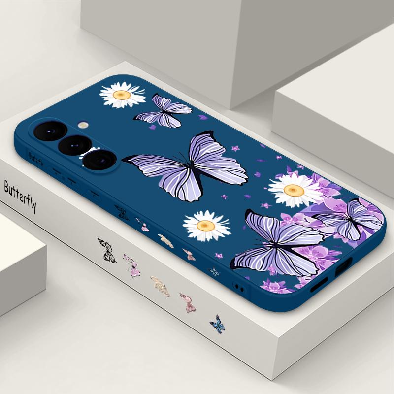 Красочный чехол с принтом бабочки для Samsung Galaxy S26 S25 Ultra S24 S23 S22 Plus S21 FE A15 A16 A17 A35 A36 A54 A55 A56 5G Мягкий чехол