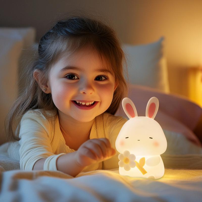 Ночник-кролик, прикроватная лампа для кормления грудью, диммируемый, перезаряжаемый ночник для детской, декор комнаты для девочек, мальчиков, малышей