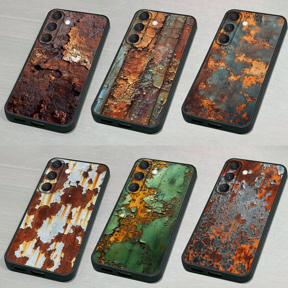 Retro I-Industrial R-Rusty Phone Case For Samsung S 25,24,23,22,30,21,10,9,Ultra,Plus,Lite,FE,4,5G Black Soft Case