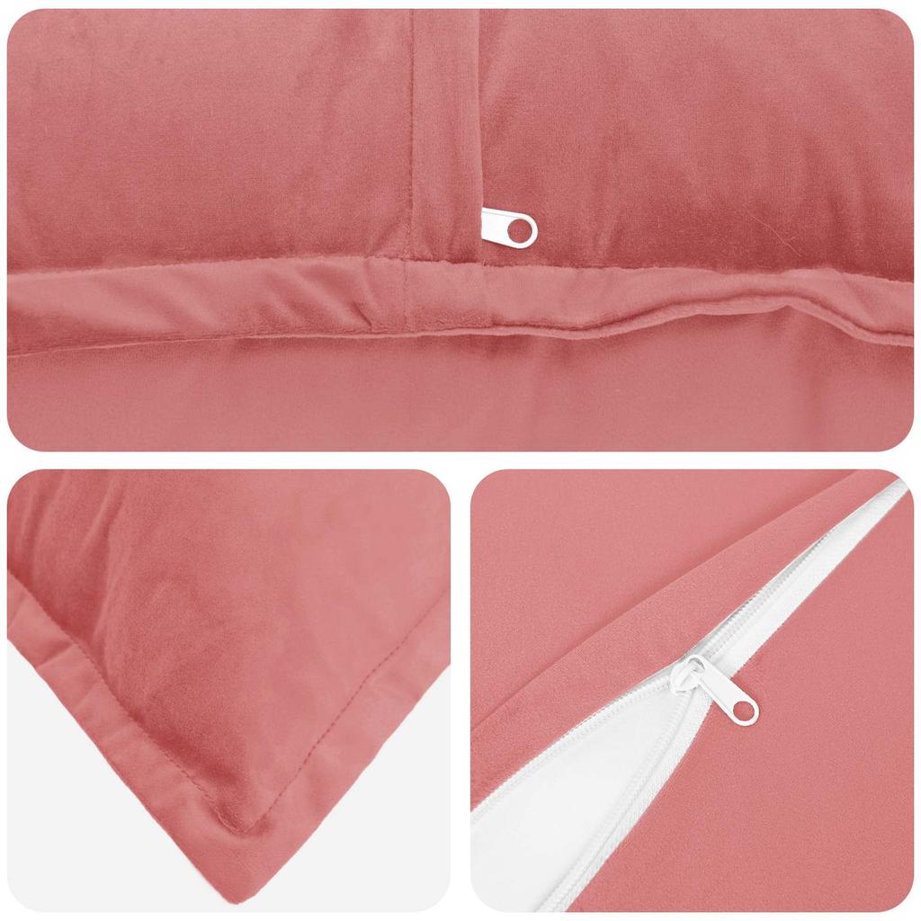 Cushions with Inserts HOUTEN 6 Pcs Pink Velvet