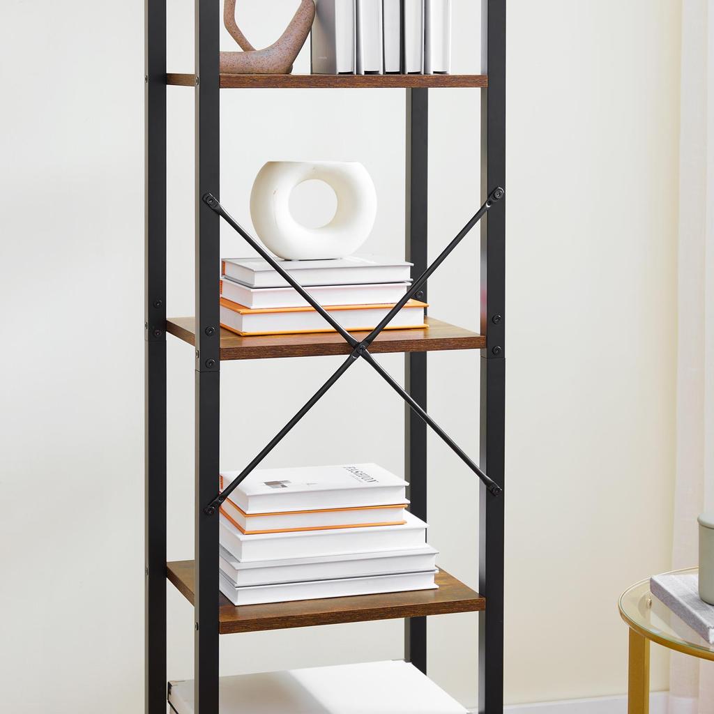 Regał Ciemny Brąz Na Książki Wąski Loft Vr37 40X30X187,5 Begryf