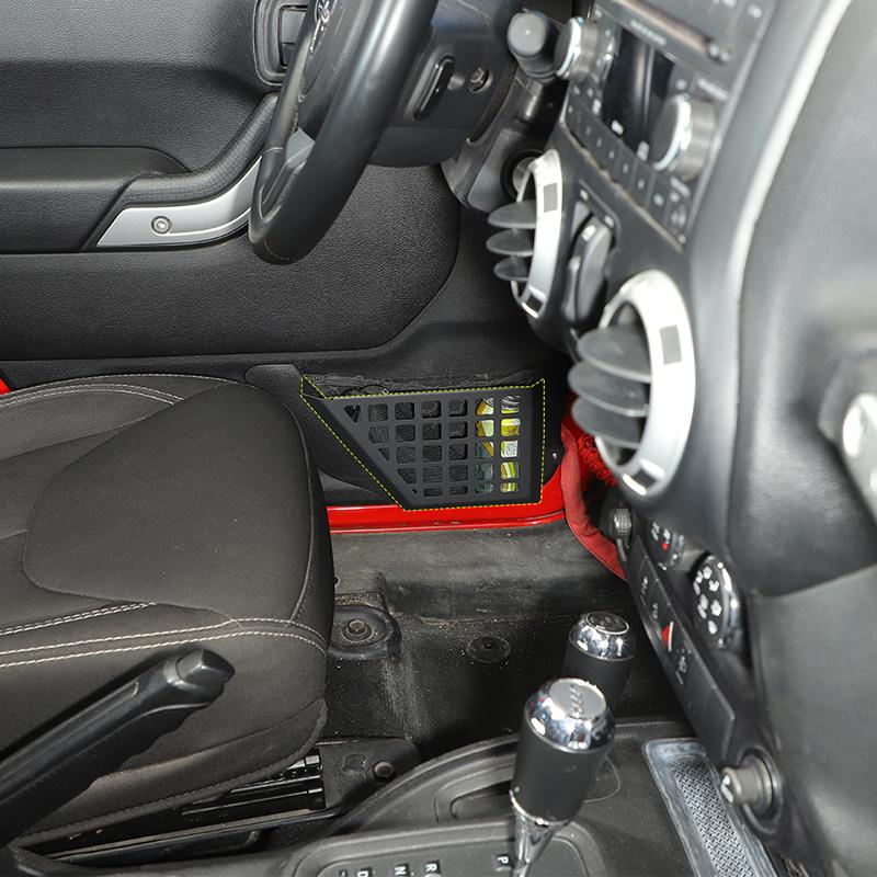 Металлическая сетка для передней и задней двери, карманный ящик для хранения, лоток для хранения водителя, пассажира, органайзер, подходит для Jeep Wrangler JK 2011-2017