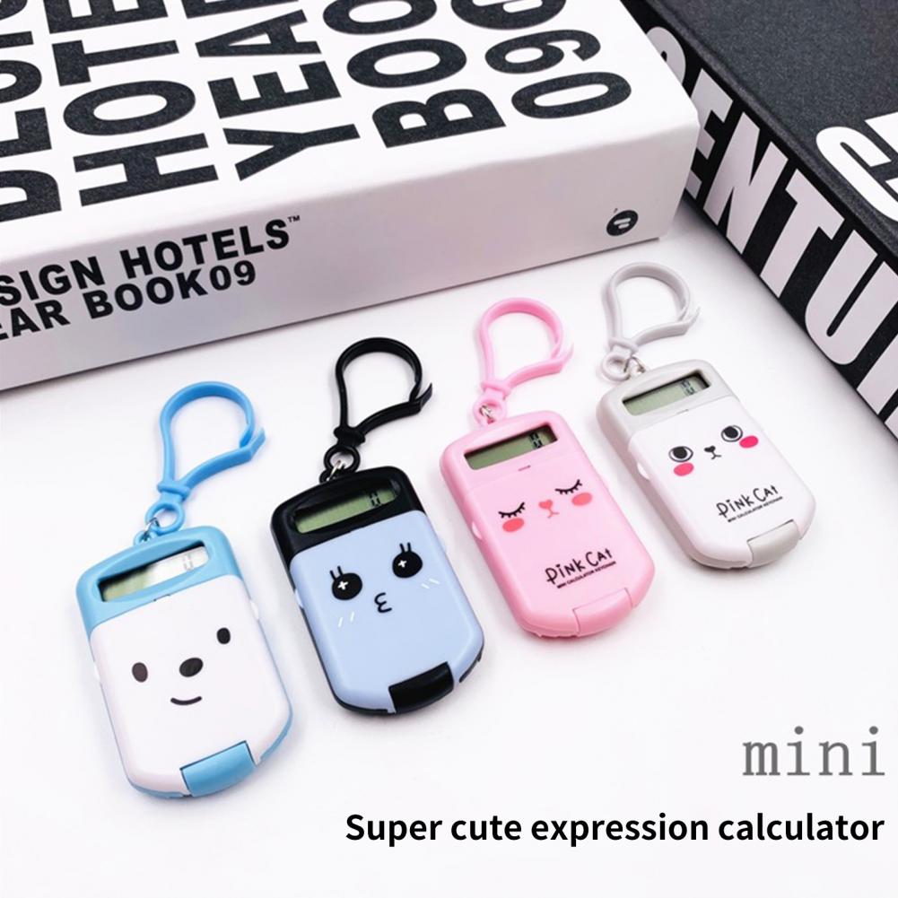 Useful Mini Calculator  Innovative Compact Calculator Keychain  Cartoon Digital Calculator with Key Ring