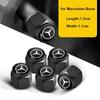AAUB1 4pcs Metal Car Wheel Tire Valve Caps Stem Case Covers For Mercedes Benz B/C/E/S Class A Class C200L GLC GLK CLA Accessories1