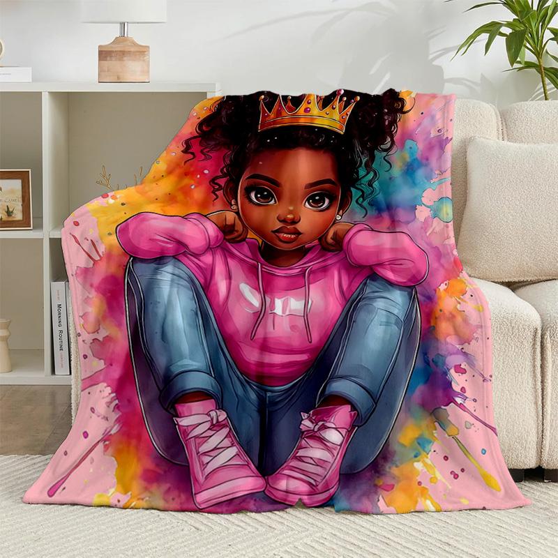 1PC Black Princess Magic Celebration Flannel Blanket Gift, Suitable for Both Men And Women, Soft Ideal for Beds And Sofa, Birthday Or Christmas Gift