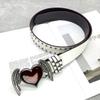 Double Hole Eyelet Grommet Punk Rivet Belts Y2k PU Leather Waistband Vintage Buckle Waist Belt