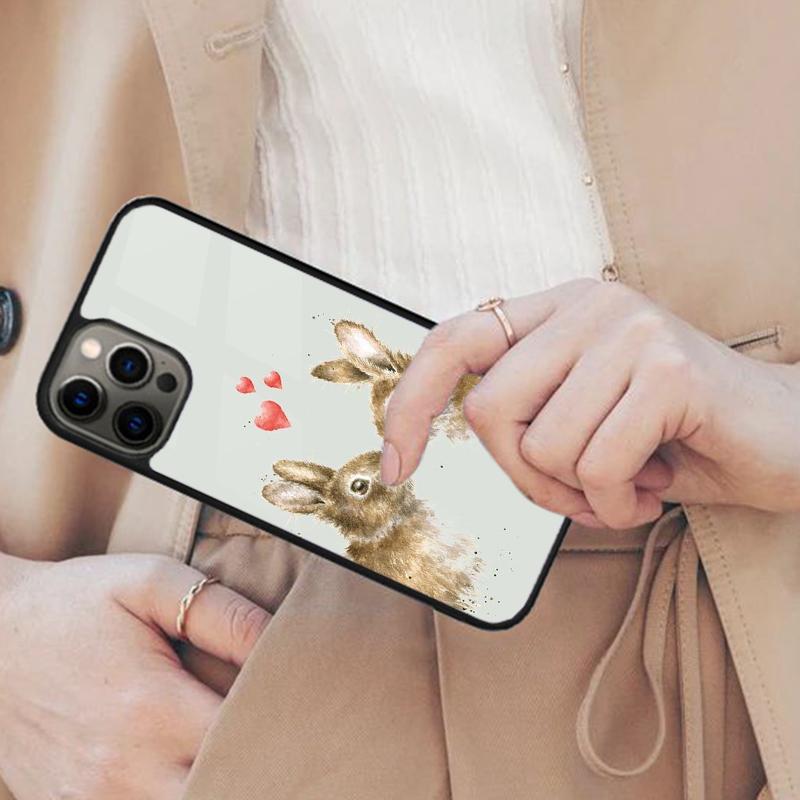 Магнитный чехол для телефона с дизайном 'Заяц Кролик' для APPLE iPhone 17 Air 16 14 13 12 Pro Max 15 Plus Беспроводная крышка MagSafe