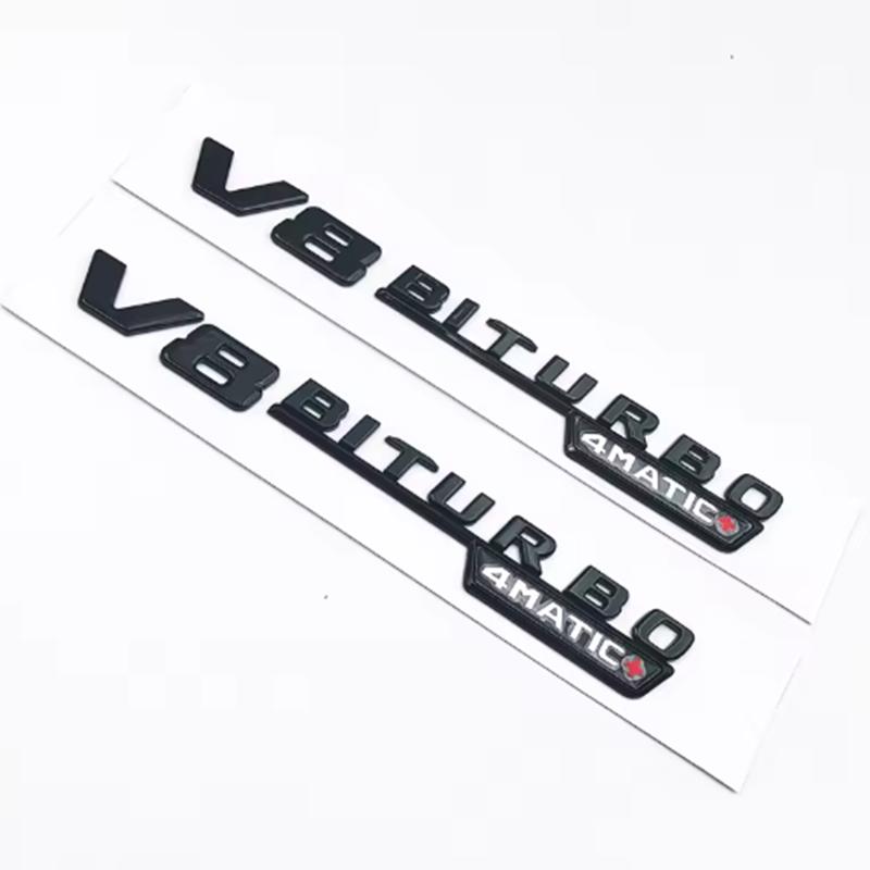 ABS Black E63S Logo Letters V8 BITURBO 4MATIC Badge Car Trunk Emblem Sticker For Mercedes Benz AMG W212 W213 Accessories MU8