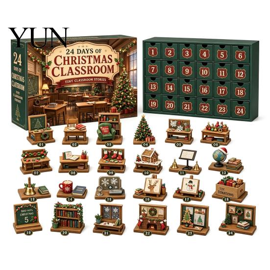 Miniature Advent Calendar 2026 Career Calendar, 24-Day Countdown Box with Mini Occupation Interactive Parent Child Toy Figures, Community Helper