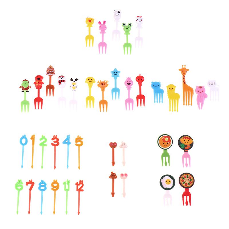 8/10/24PCS Mini Fruit Forks For Children Toothpick Lunch Party Pick Dessert Fork Snack Decoration Bento Decorating