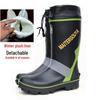 Men's Steel-Spiked Anti-Slip High Top Rubber Boots for Outdoor Fishing & Snow