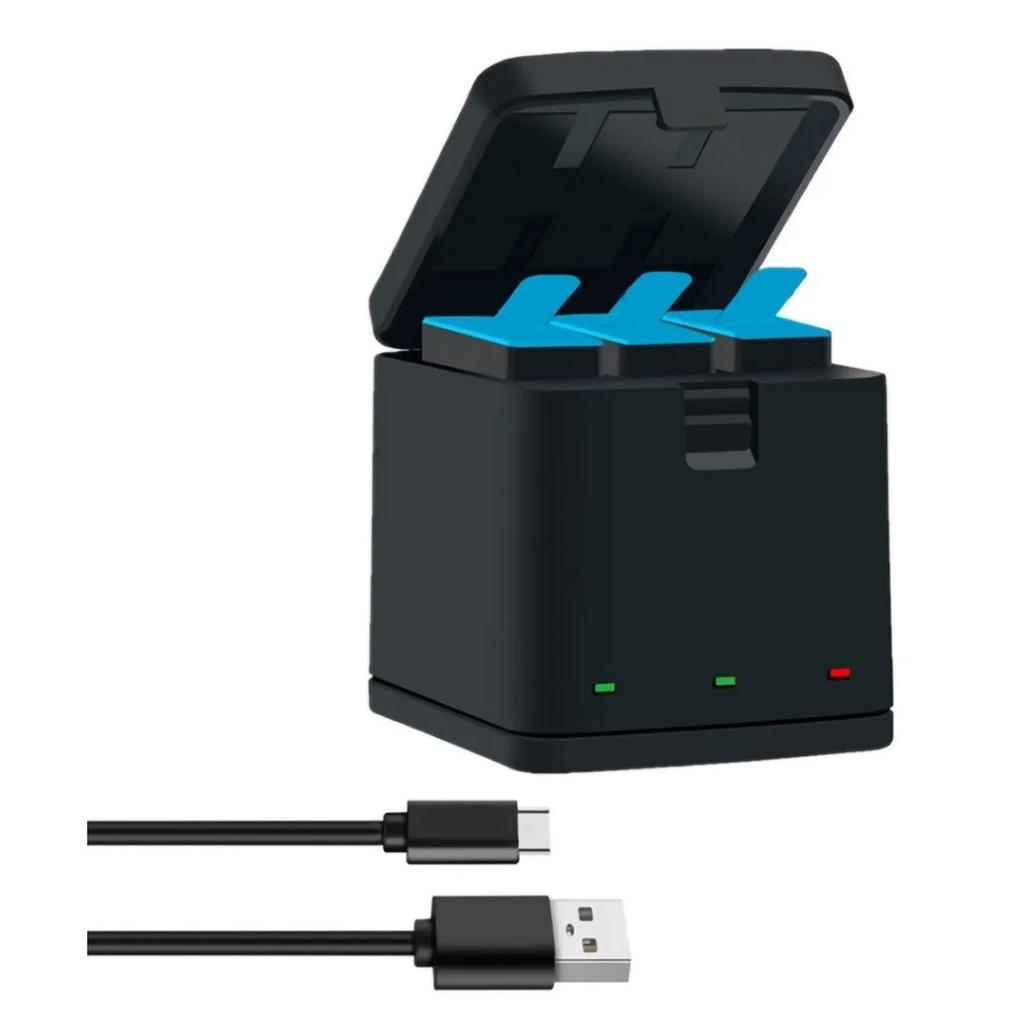 Бокс для зарядки аккумуляторов камеры Множественная защита Огнестойкий TYPE C 3-стороннее зарядное устройство для