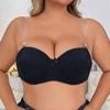Women Invisible Strap Bra Plus Size Underwear Half Coverage Ultra-Thin Breathable Lingerie with Wired 85-100Cd Cup Top