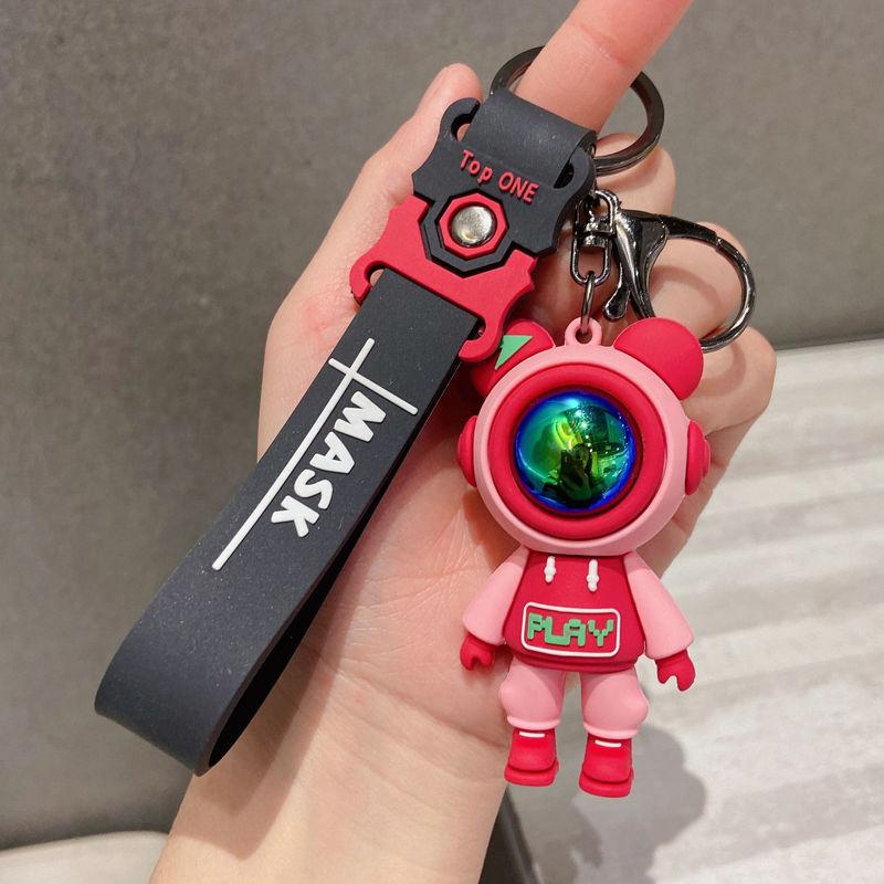 Брелок в виде мультяшного медведя-молнии, милый кукольный медведь-астронавт, сумка-подвеска