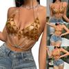 Women Hollow Crystal Sexy Halterneck Backless Bikini Bras Metal Chain Tassels Body Jewelry Nightclub Camisole Crop Top