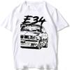 Retro Germany EUDM - E34 M5 Tshirts Summer Men Short Sleeve Old Legend E30 M3 Classic Car T-Shirt Boy Casual Tops Man White Tees