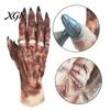 Halloween Costume Accessories 1 Pair Gloves for Adults Kids, Horror Zombie Hands Scary Gloves, Latex Ghost Hand Cosplay Accessory Masquerade