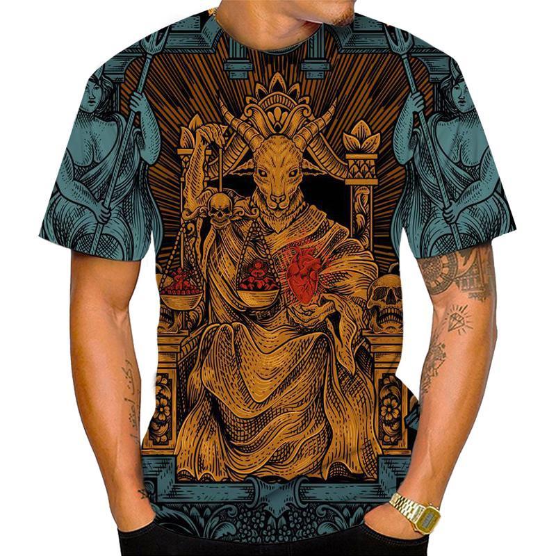 Модная повседневная крутая футболка с принтом дьявола сатаны 3D для мужчин и женщин с круглым вырезом и коротким рукавом XXS-6XL